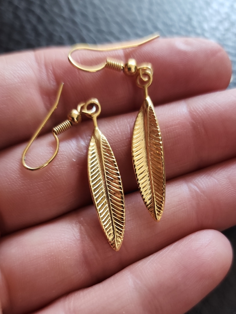 VTG Gold Leaf Drop Earrings - Women Jewelry
